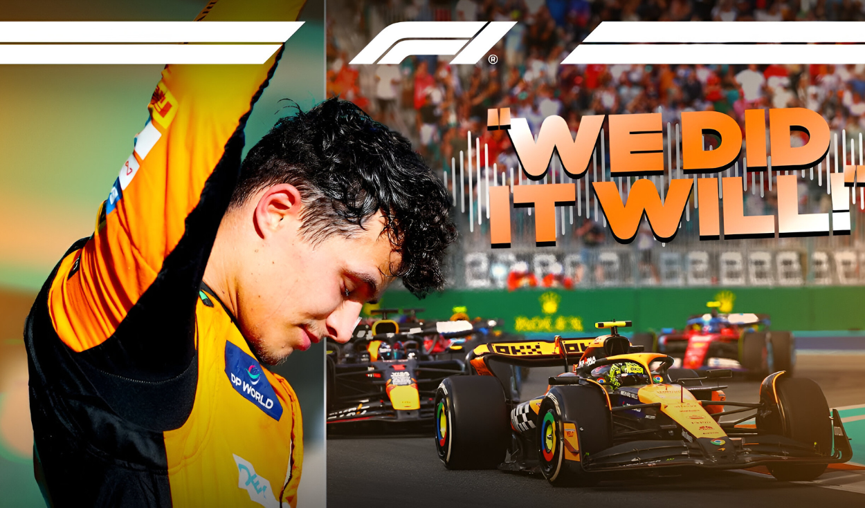F1 sprint race: Lando Norris wins a rainy and accident-filled race in Miami