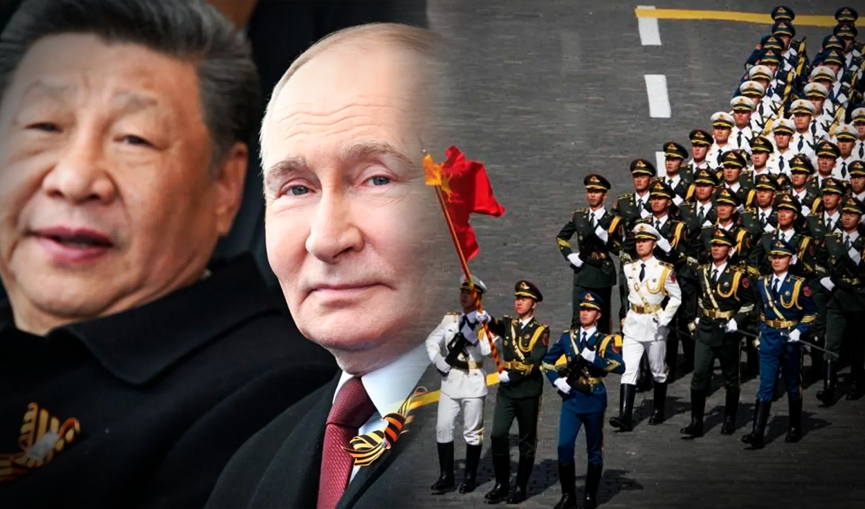 Xi Jinping stands with Putin at Russia’s Victory Day parade