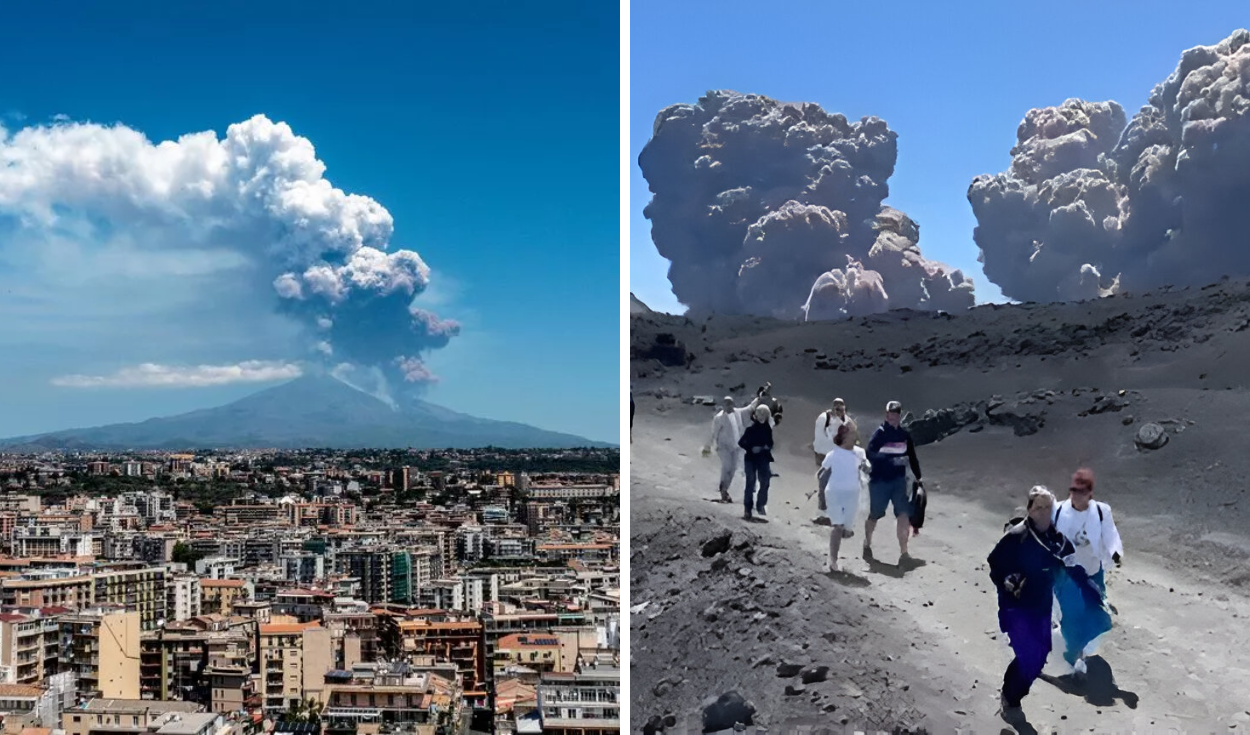 Watch Mount Etna eruption: Pyroclastic flows, ash clouds, and tourist evacuations in Sicily