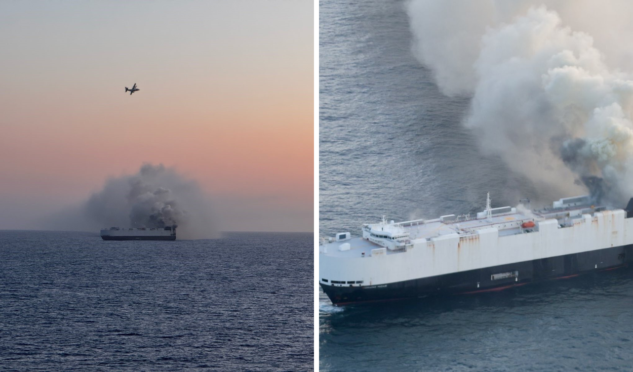 Alaska high seas emergency: 22 crew members rescued after fire on ship carrying 3,000 cars